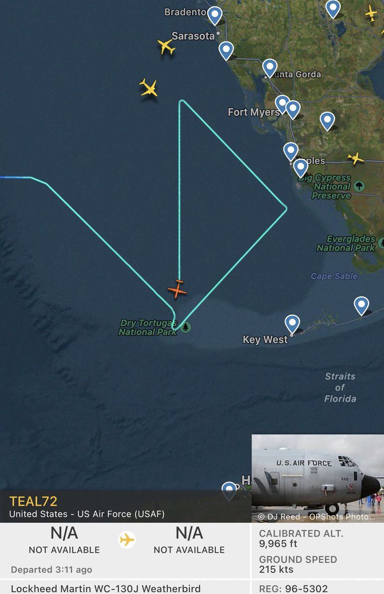 Lockheed Martin WC-130J Weatherbird | TEAL72 is flying within Hurricane Ian. #HurricanIan #Florida