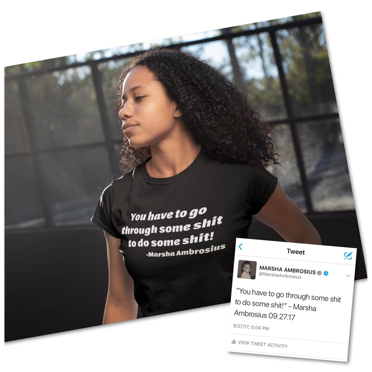 JusLuvCreativiT's tweet photo. Today’s shirt of the day is inspired by @MarshaAmbrosius tweet from 5 years ago. It’s still valid and very real! 💯 #realshit #marshaambrosius #jusluvcreativitee #shirtoftheday #customshirt #facts #real #TweetOfTheDay #💯 #quote #quoteoftheday #pushthrough #itspartoftheprocess https://t.co/JwEDjUNNxp