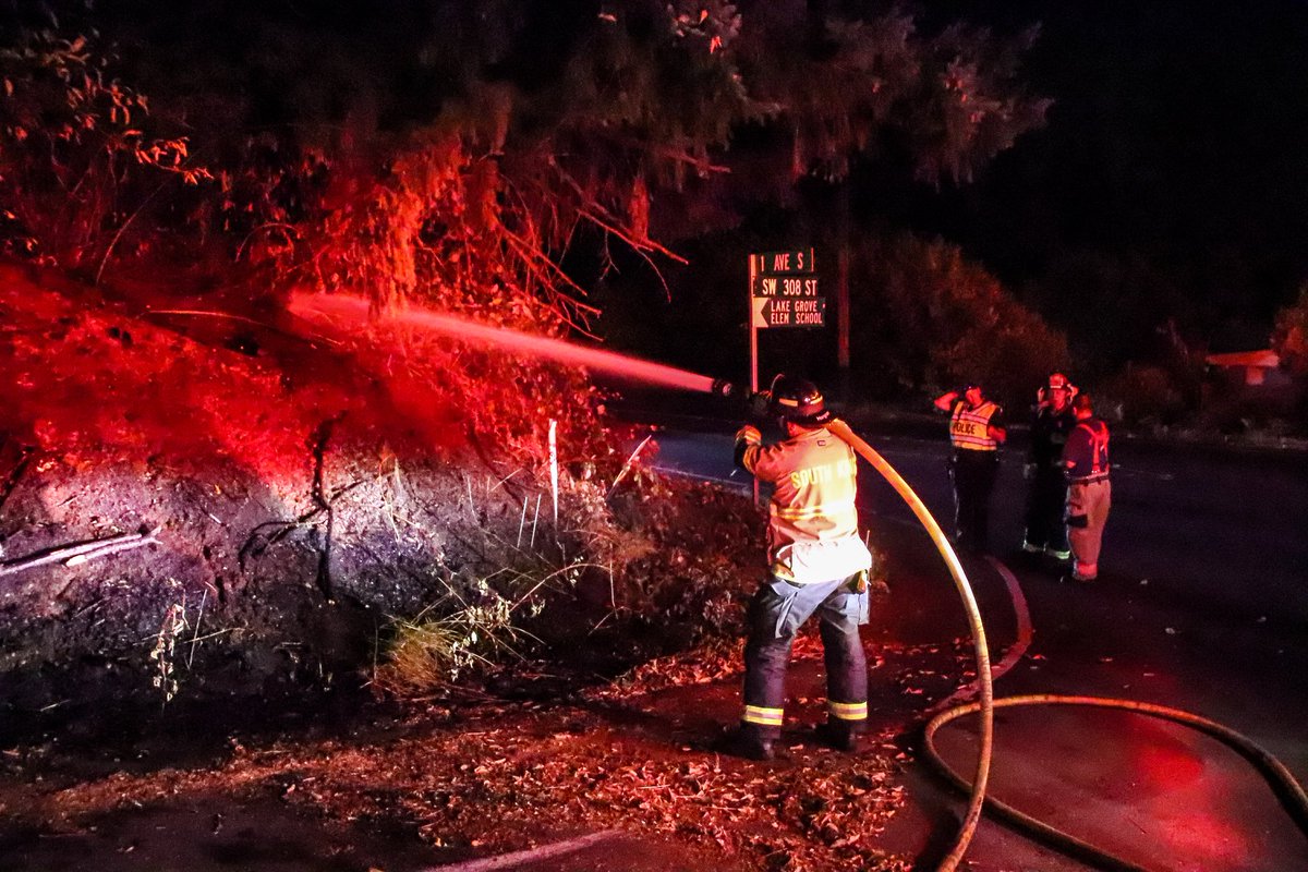 PNWfirebuff's tweet image. @Southkingfire responded to a small brush fire at SW 308th and 1st Ave S around 7:49PM. Witnesses reported hearing possible fireworks prior to the fire.
#warmweather #dryconditions #firedanger