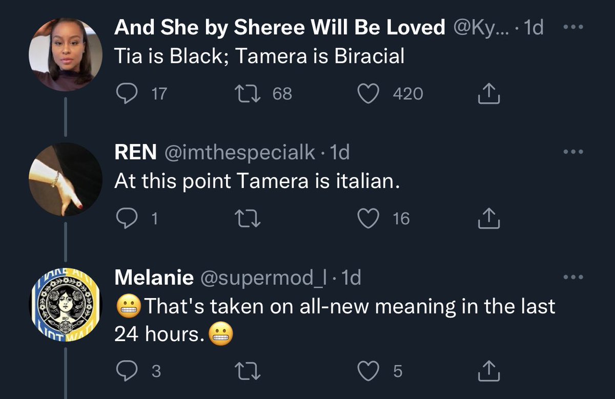 BellMilic's tweet photo. @thatflygirljay @supermod_l @imthespecialk @Kyla_Lacey Yeah, someone made a joke about her not even being biracial, but Italian (aka white) https://t.co/LCGpwo2lNo