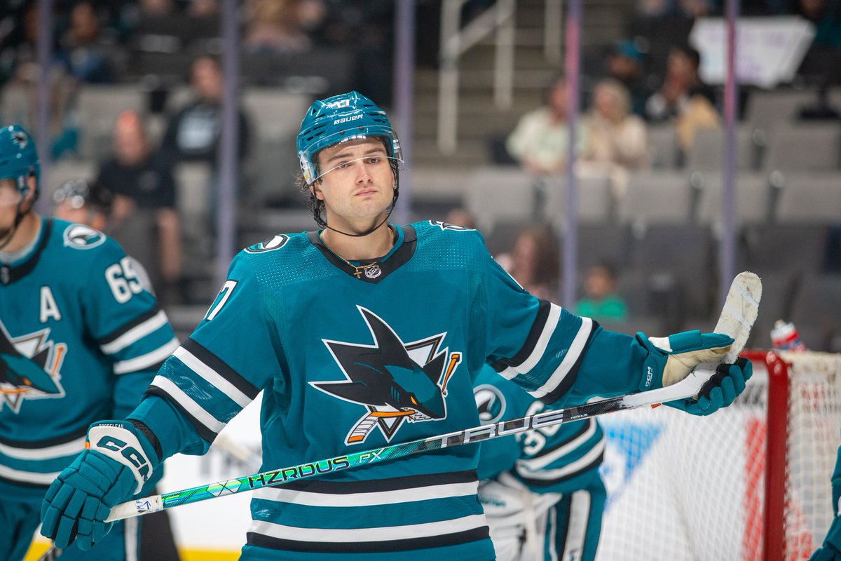 NHL's tweet photo. That all-teal feel. 🦈

You rockin' with the new @SanJoseSharks unis? https://t.co/PJeVqTstzT