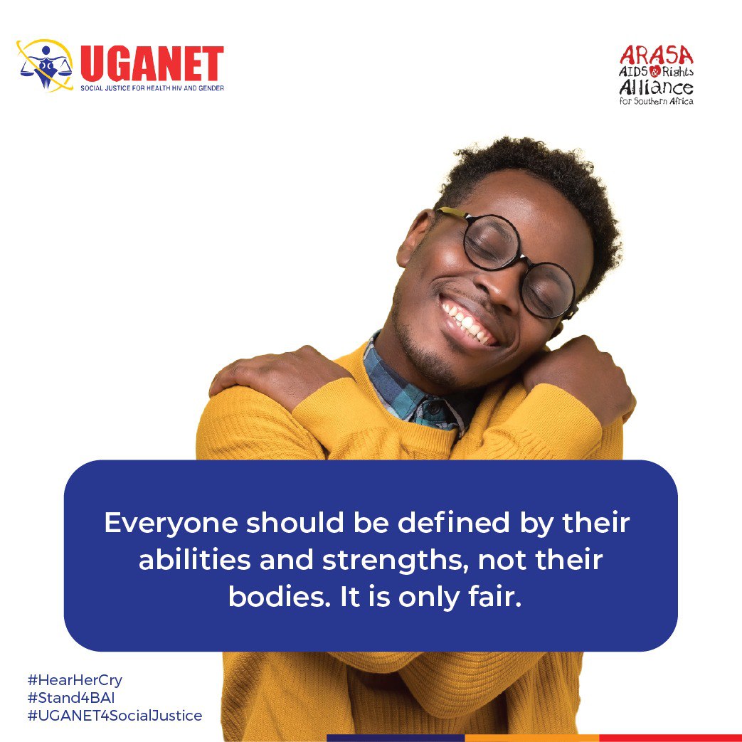 📌At #UGANET4SocialJustice, we believe that everyone should be defined by their abilities & strengths, not their bodies. It's only fair. 
#Stand4BAI