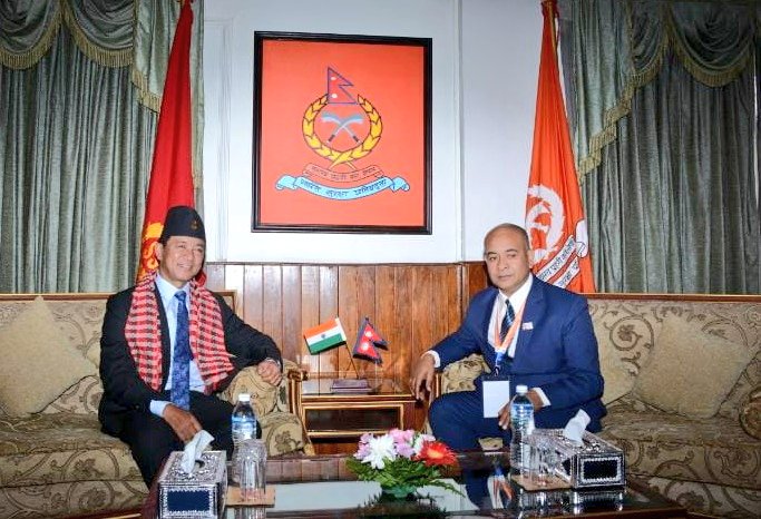 SSB_INDIA's tweet photo. The joint Co-ordination meeting between Director General #SSB and Inspector General @APFNepalHQ commenced in Kathmandu.  First day talks focused on streamlining the mechanism to curb trans-Border Crimes and exchange of information.
@HMOIndia
@PMOIndia
@PIBHomeAffairs
@EONIndia https://t.co/DSr0RznbYM