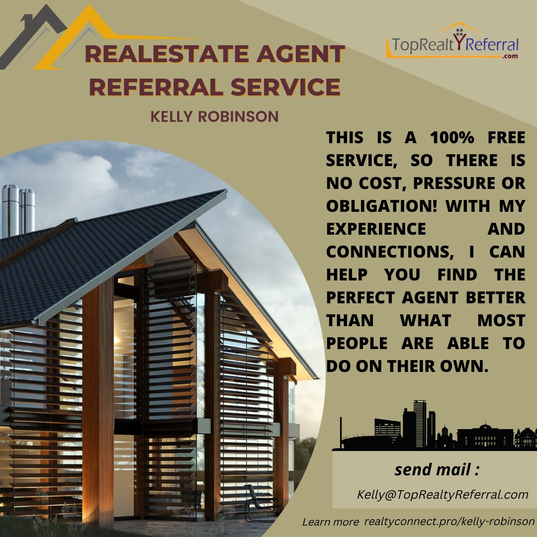 I’m a Licensed Real Estate Agent. However, I work a little differently than other agents. Most agents typically serve only 1 market. I can help you buy or sell a home anywhere in the US! #usa #realtorsusa Email- Kelly@TopRealtyReferral.com Website- toprealtyreferral.com