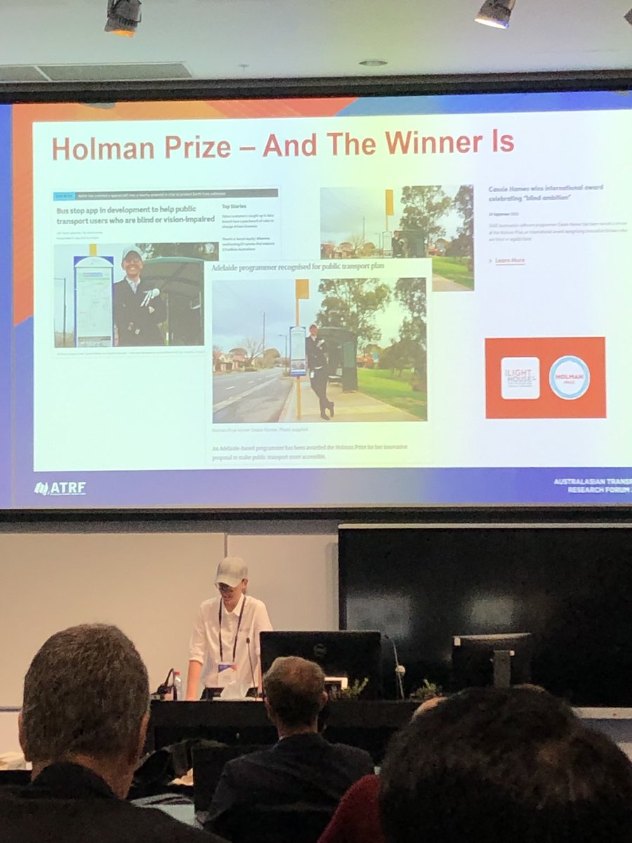 ATRFConference's tweet image. We look forward to following the progress of Cassie Haimes as she develops an app to improve the experience of hailing and riding a bus for people with vision impairment #ATRF2022 @SeeMeHolmanYear @gotoSAGE