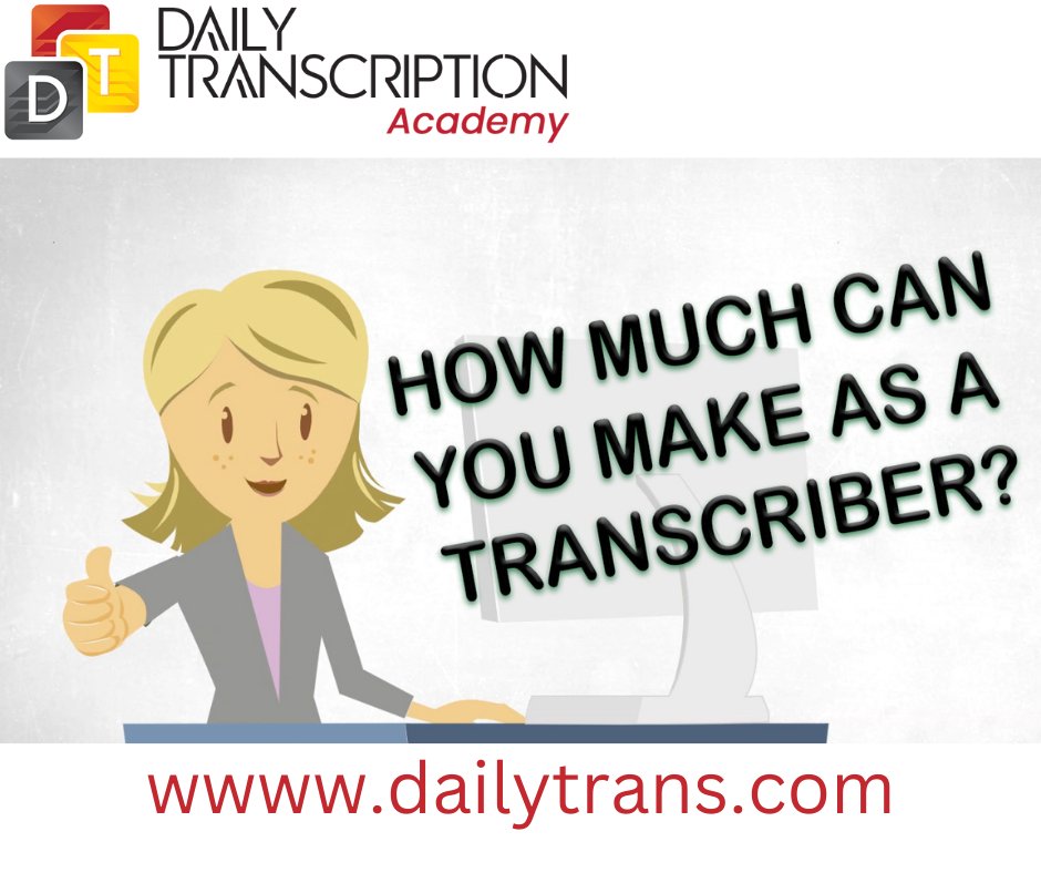 dailytrans's tweet photo. We will walk you through all the essential things you need to know about how much you can make at transcription companies. 
YouTube Video: https://t.co/w6o6KUL81v
Course Info: https://t.co/J4qIWOZEcP https://t.co/i1ZK5n9eba