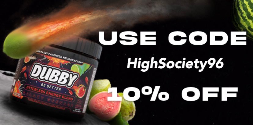 HighSociety96's tweet photo. Feeling low on fuel? Need something to give you a boost in your day or night? Maybe you have a king night of streaming ahead of you? Or getting ready for a session at the gym? 
Use promo code HighSociety96 and get 10% off your order with @DubbyEnergy https://t.co/lYQoGJLjRS