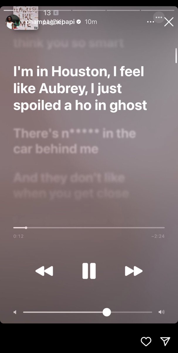 DAYSB4IlI's tweet photo. Drake posts Lucki’s lyrics to his song “13” via his Instagram Story 🦉 https://t.co/m6fzLhzi77