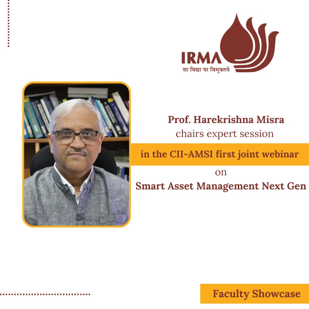 IRMAOfficial79's tweet photo. Prof. Harekrishna Misra chaired an expert session in the @FollowCII – Asset Management Society of India (AMSI) first joint webinar on Smart Asset Management Next Gen: Framework for Resource Efficient Systems.
https://t.co/sADXH4EQ7n
#IRMA #FacultyShowcase #Eassets #geospatialtech https://t.co/T6qKaNTvKc