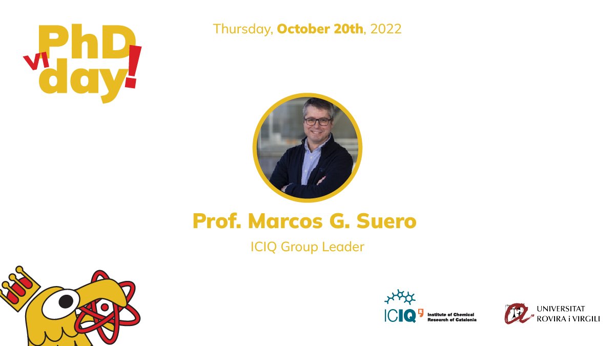 Prof. Marcos G. Suero will kick off the ICIQ-URV 2022 PhD Day! <a href="/MarcosGSuero/">Marcos García Suero</a> <a href="/ICIQchem/">ICIQ</a>