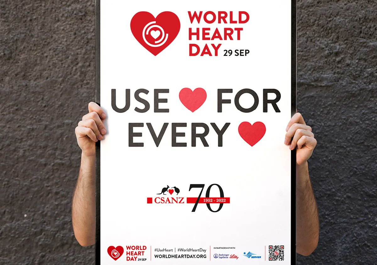 GET READY for WORLD HEART DAY tomorrow! 29 September 2022 
#UseHeart #WorldHeartDay
Resources can be found here WORLDHEARTDAY.ORG