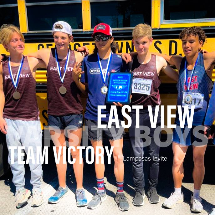EVHSxc's tweet photo. East View takes home 1st place in a close race vs 6A San Angelo Central! #everyrunnercounts @EVPatTrack @EastViewHS https://t.co/9Eg2iXSjU3