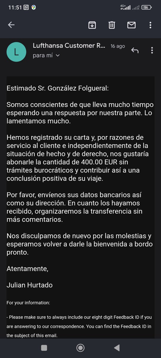 nachisko's tweet photo. @lufthansa @consumidores @ConsumidorSER @consumogob @oficinadefensa1 @OficinaConsumid @AesaSpain 
It is not a shame that a Costumer Relations Service try to fool with their client's complaints? https://t.co/3ZC31tddpw