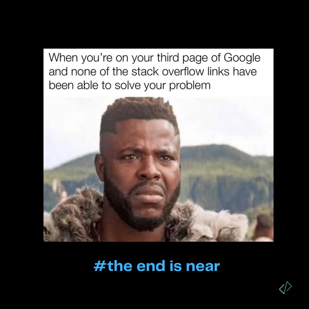codeparva's tweet photo. I'm sure some of you can relate 😅

Follow us for more content!!

Visit us on https://t.co/pMmavUYDNB

#codingmemes #Coding #programmingmemes https://t.co/OYZASWB79m