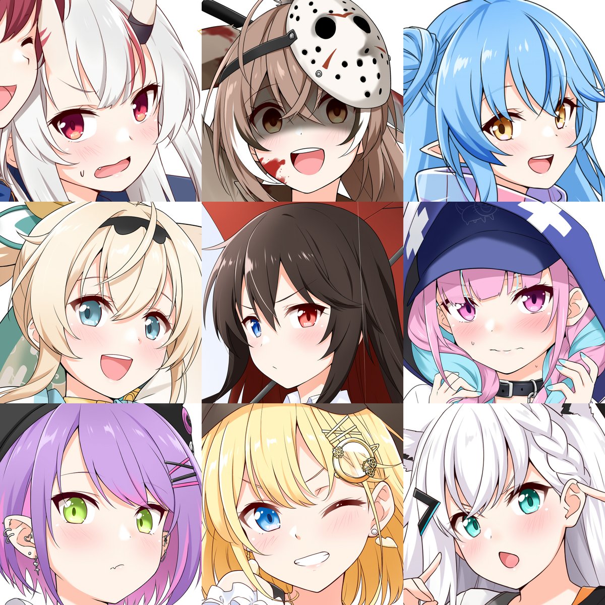 百鬼あやめ ,白上フブキ 「#faceyourart 」|フェルティアのイラスト