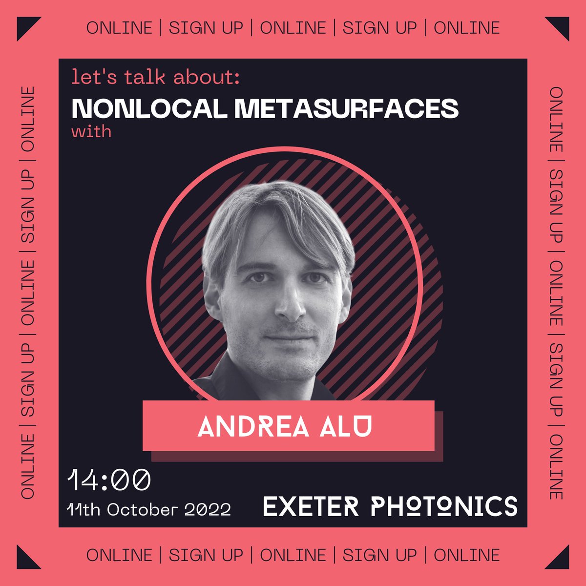 OPTALKS IS BACK - And we are kicking off with the incredible Andrea Alu, who will be chatting to us about Nonlocal Metasurfaces, 2pm (UK time) 11th October. Abstract and free sign-up here: us06web.zoom.us/meeting/regist…  <a href="/SPIEtweets/">SPIE</a> <a href="/OpticaWorldwide/">Optica</a> <a href="/MPS_Photonics/">Max Planck School of Photonics</a> <a href="/andrea_alu/">Andrea Alu</a>