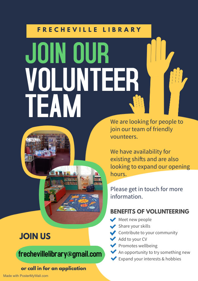 FLLCsheffield's tweet photo. LIBRARY UPDATE - 
From October we will be opening for an extra hour every Monday.  Our new hours will be 10am-1pm and 2-4pm.
We would love to get back to our pre-covid hours so if you would like to volunteer please get in touch. https://t.co/KepcuNJhjW