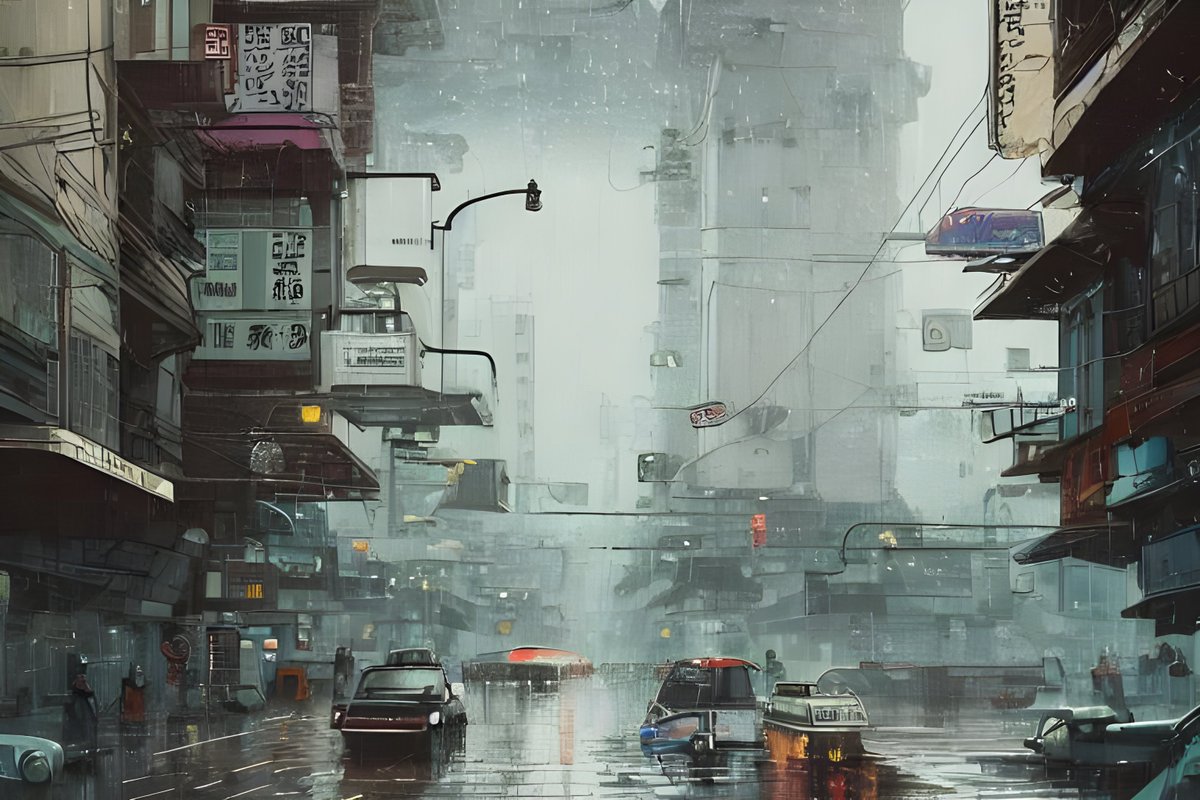 GM! Monsoon day in Bangkok.  #aiart #NFTs #8e88 #8e88Graphic #StableDiffusion