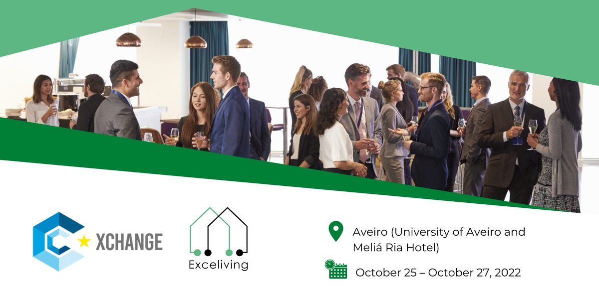 📣The 1st #ClusterXchange of the Exceliving Project takes place in Portugal!

🤝The partners of the project and some #stakeholders will meet in Aveiro (October 25-27, 2022) around the topic: "Environments built for a #active, #healthy and #safe life".

exceliving.eu/clusterexchang…