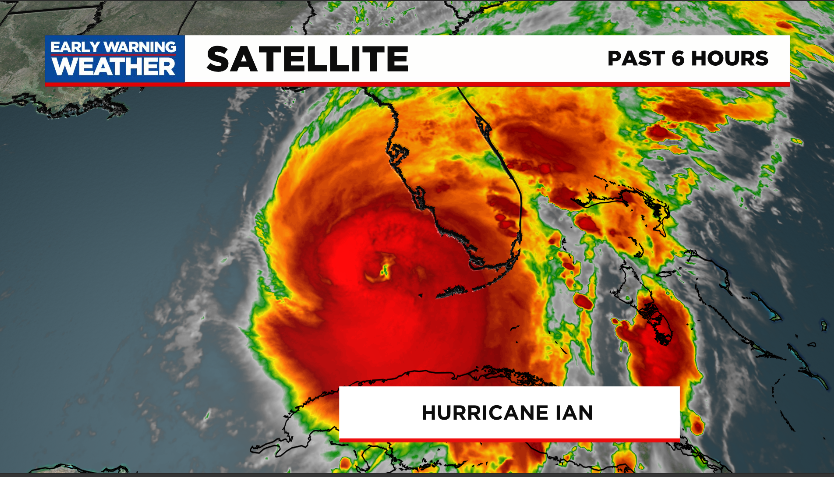 ScotHaney3's tweet photo. Hurricane Ian has been upgraded to a Category 4 storm.  It's expected to move into the Ft. Myers area this afternoon.  I'm tracking the storm for you right now on Channel 3 EWN! https://t.co/Uw4exmc2tJ