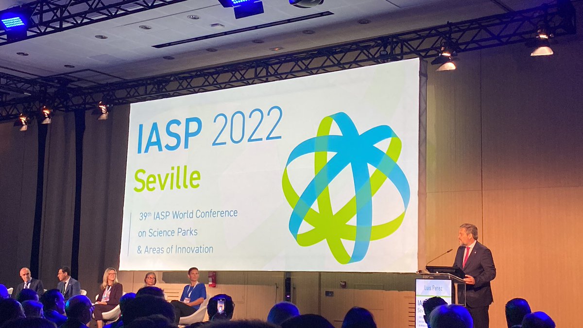 Hoy en Sevilla en la 39º Conferencia Mundial de la #IASP, con 1000 representantes de parques empresariales científicos e innovadores de los 5 continentes. Analizamos “El cambio verde y digital impulsado por la innovación: El papel de los ecosistemas de innovación”
