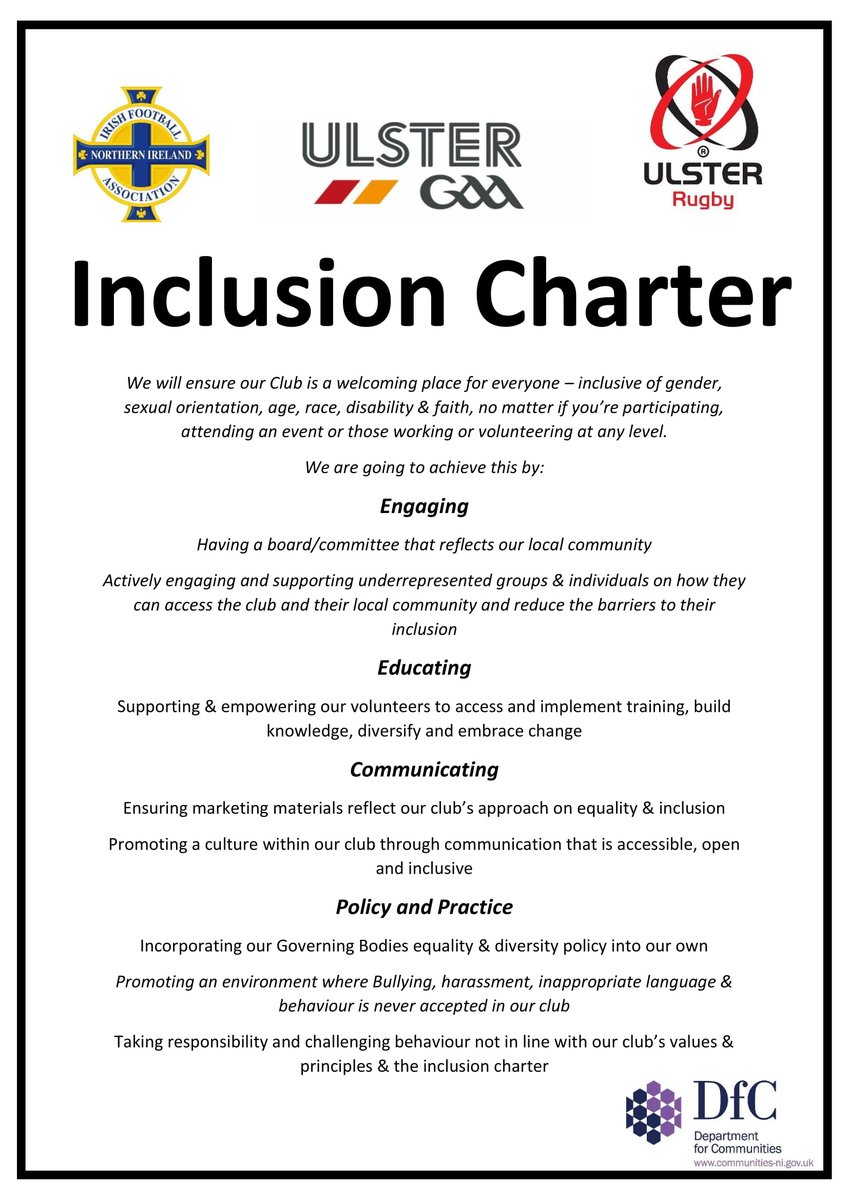 This #InclusionWeek we are encouraging clubs to adopt our #SportInclusionCharter by

🏐Engaging & supporting all volunteers
⚾️Educating & empowering volunteers to embrace change
🏐Promoting different cultures in your club
⚾️Incorporating diversity & equality within club policy