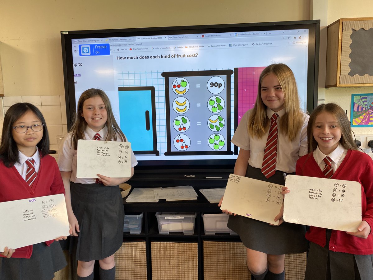 Carolside_PS's tweet image. P7a tackling the daily challenges from Maths Week Scotland. Using different strategies to find a solution. #CPSSTEAM @mathsweekscot #ERCSTEM