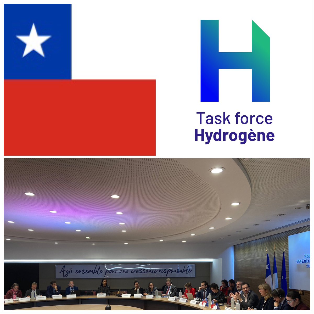MEDEF_I's tweet image. Réunion ce matin avec le ministre chilien de l'Economie pour le suivi de la mission de @TaskForceH2 à Santiago en Juin dernier. Avec @ProChile @InvestChile @FranceHydrogene @h2_chile @Corfo
