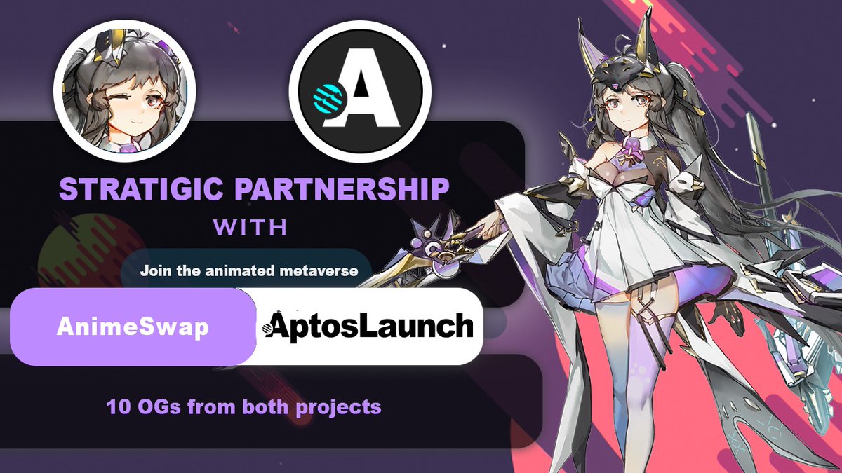 AptoslaunchIO's tweet photo. Partnership with @animeswap_org 20 OGs🚀

LFG

1. Follow @animeswap_org &amp; @AptoslaunchIO
2. Like and Retweet
3. Tag 3 friends
4. Join Our Discord https://t.co/aYwUyCqfrV

We love the Aptos community🔥  

#Aptos #AptosNFTs #AptosEcosystem 
@AptosLabs https://t.co/ObVlqCMj0h