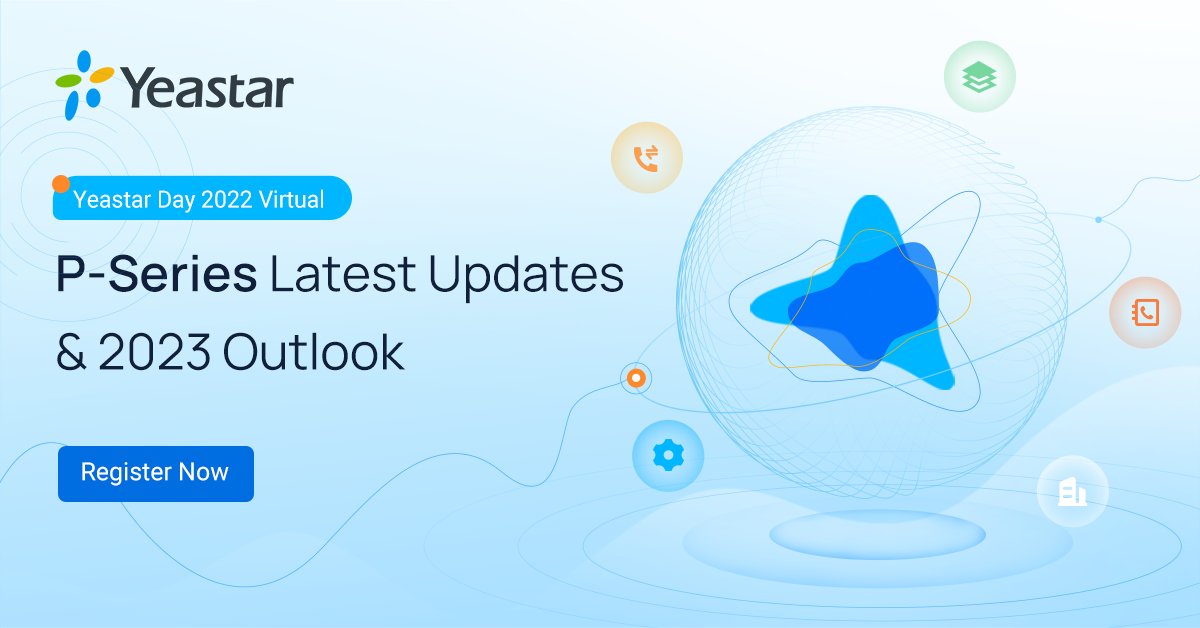 Attend #YeastarDay2022 Virtual for can't-miss product announcements on our unified communications solution!

🆕 A full tour of the latest updates
🧐 A look ahead to 2023 and beyond

Register today: hubs.ly/Q01nqCRM0