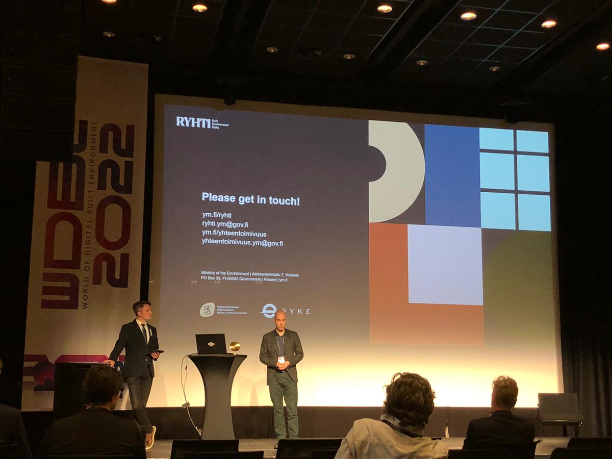 TuiSui's tweet photo. Today at #WDBE Ryhti project was presented by @H_Saari.
In Finland, we will have a new information system that will contain semantically interoperable information about buildings and land use plans.
#Ryhti #ryhtiproject @yministerio #wdbe2022 https://t.co/Ob5vMJxIcm