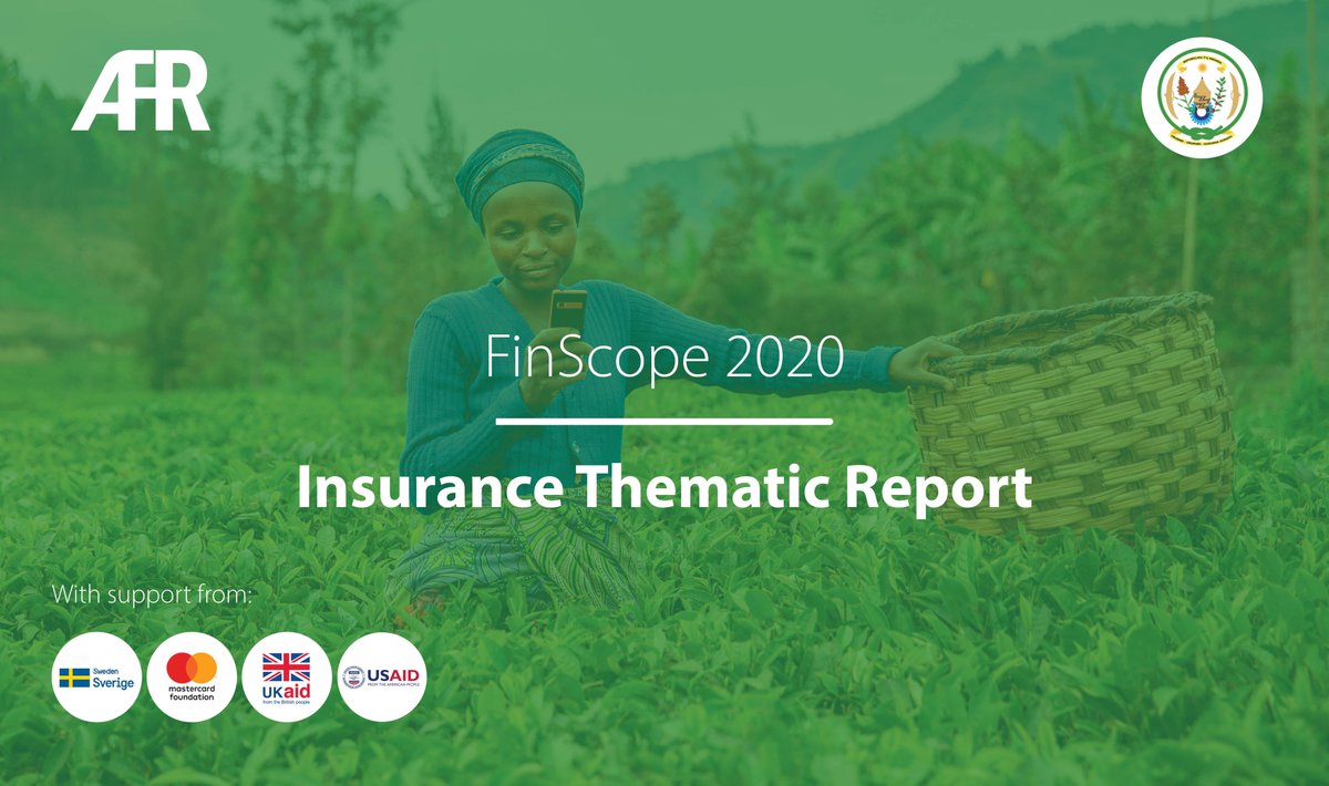 AFRwanda's tweet photo. We are pleased to release the findings of the #Finscope2020 Insurance Thematic Report which provides an in-depth analysis of the levels of access and usage of #insurance services in #Rwanda between 2016 and 2020. 
#InsuranceInclusion

Read the full report➡️https://t.co/UqerTG67qG https://t.co/yxroTBRmsd