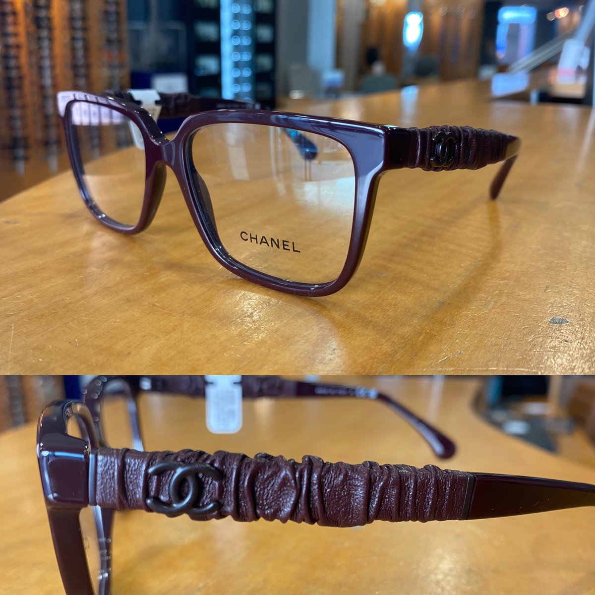 SilverbergOptic's tweet photo. Beautiful burgundy frame from Chanel, featuring the amazing ruffled leather temples 👌
The Chanel collection is just amazing and is now in store, come and try it this week.
#sosilverberg #silverbergopticians #chanel #chaneleyewear #liverpool #itsliverpool #liverpoollife https://t.co/nqLwvYMHXn