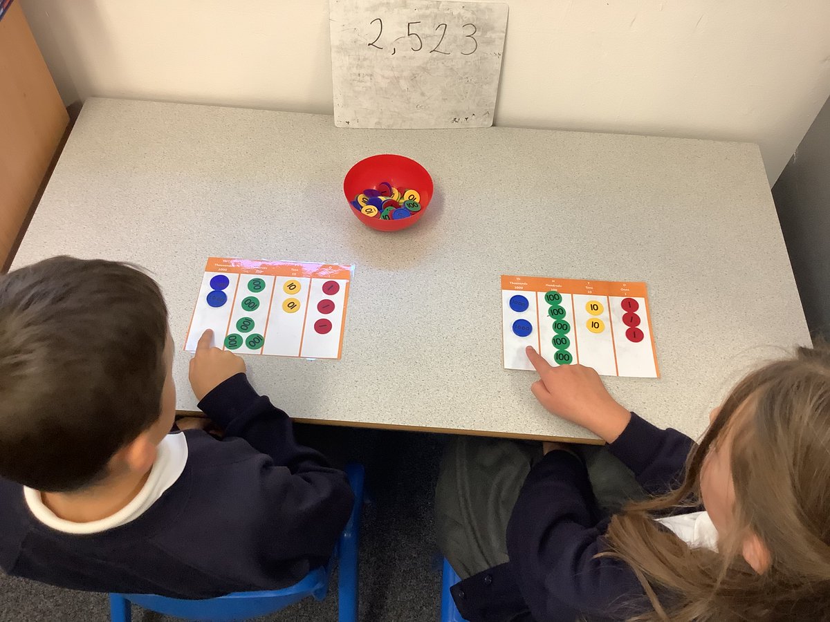 Fulfen_Primary's tweet image. Investigation of 4 digit numbers in year 4. #garethmetcalf #practicalresources