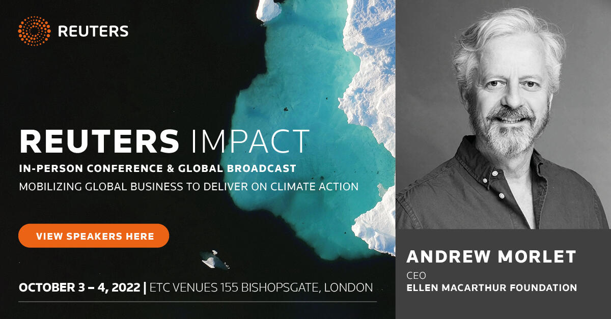 circulareconomy's tweet photo. The #circulareconomy transition demands radical, meaningful transformation. To learn more, join our CEO @andrew_morlet &amp; Jo da Silva from @ArupGroup at #ReutersIMPACT — a forum uniting global leaders to drive #climate action. Register for free here: https://t.co/zHZUR3SEiY https://t.co/XWQ3bZwRLd