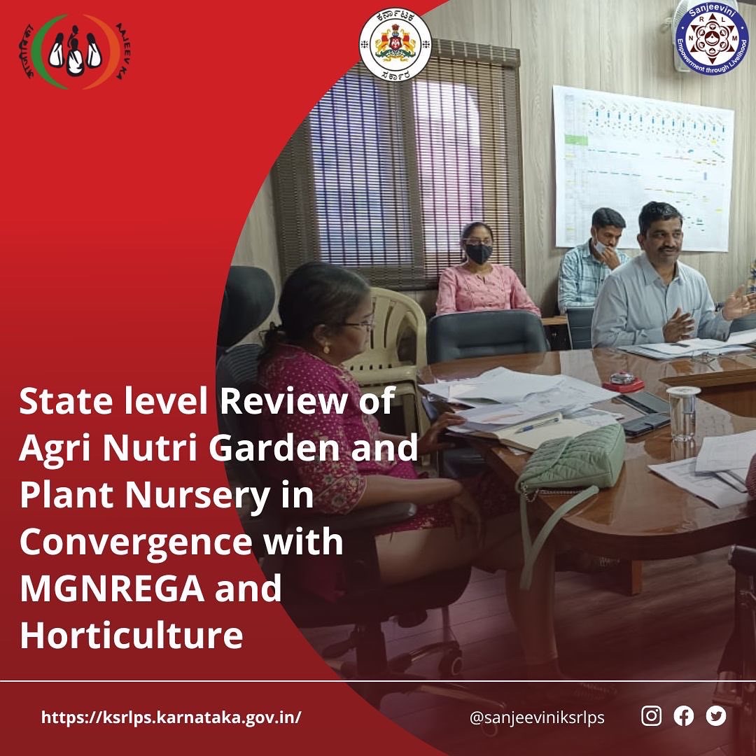 KarnatakaKsrlps's tweet photo. Sanjeevini KSRLPS has conducted a state level Review of Agri Nutri Garden and Plant Nursery in Convergence with MGNREGA and Horticulture department today in State Mission Management Unit.
#horticulture #agrinutrition #gardern https://t.co/iE9WrtK0ad