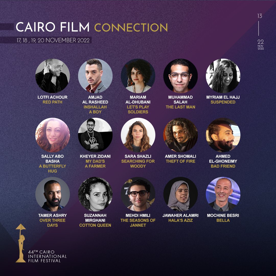 #CIFF44 is pleased to announce the selected 15 projects of Cairo Film Connection’s 9th edition! 
Congratulations to all the participants and welcome to #CIFF44

Stay tuned for more information on the different projects.