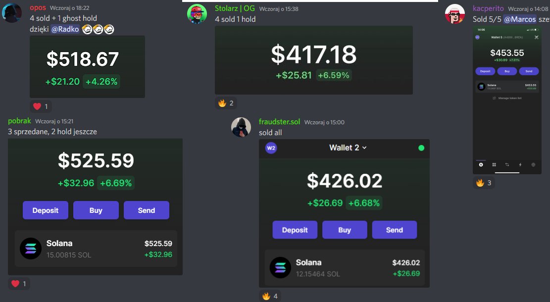 Yesterdays Succes from our group, over 100 sol in profit🫡
One of our members provided us with 10 @ArsensNation WLs
#cook #NFT #solana #SolanaNFTs