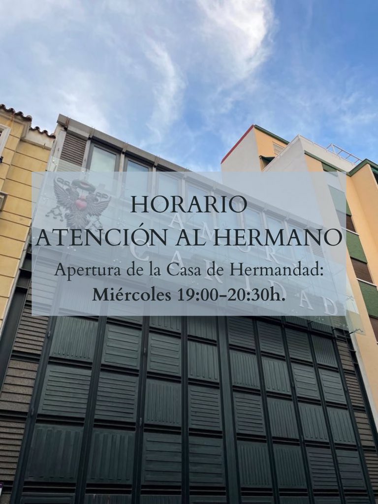 AmoryCaridad's tweet image. #Hermandad|| 

👥Esta tarde, la Casa de Hermandad volverá a estar abierta para atender a cualquier tipo de consulta o gestión.

▫️También podrás hacerte benefactor del nuevo trono del Cristo del Amor.

➡️amorycaridad.com/hazte-benefact…

#CofradiasMLG 
#barriodelavictoria