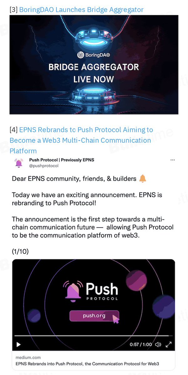 bulletimexyz's tweet photo. 🔥Latest News Highlights🔥
1⃣Optimism-based NFT Marketplace Quix Introduces $OP Trading Rewards.
2⃣SushiSwap Now Live on Kava Network.
3⃣BoringDAO Launches Bridge Aggregator.
Full Recap: 👉https://t.co/vldLYLbH6M
#Bulletime #ETHMerge #nfts https://t.co/eAEBYxO9P6