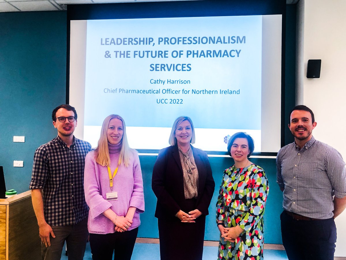 Thank you <a href="/cathyharrison00/">Cathy Harrison</a> for joining us <a href="/Pharmacy_UCC/">UCC Pharmacy School</a> Cathy gave a seminar on Leadership, Professionalism &amp; the Future of Pharmacy Services, outlining crucial role of Chief Pharmaceutical Officer in empowering pharmacists &amp; quality of care across Northern Ireland health service