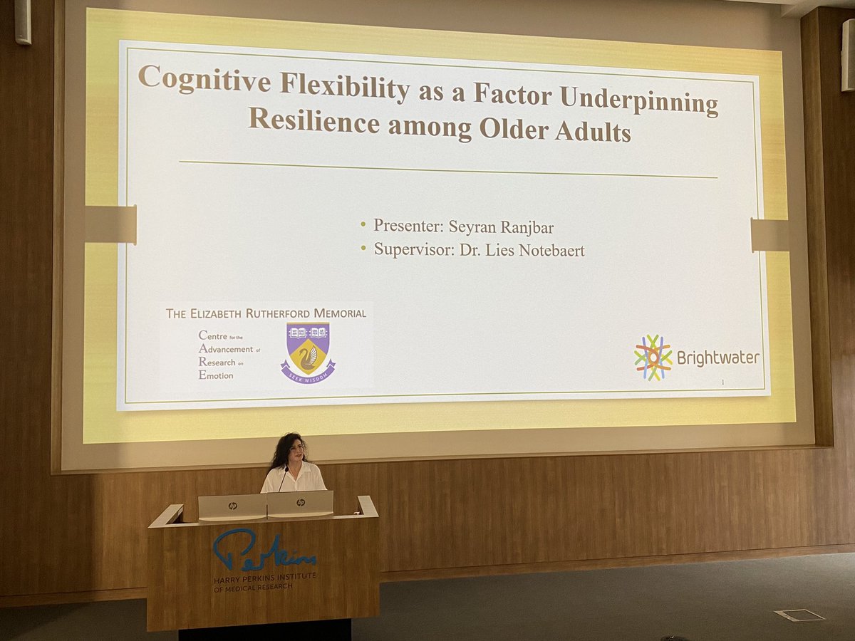 Seyran_Ranjbar's tweet photo. Thanks @UWAPSA for the opportunity to present our research on Cognitive Flexibility and Resilience among Older Adults. Testing 170 Australian participants using a novel measure of resilience, we found that greater cognitive flexibility predicted higher levels of resilience. https://t.co/gJ9rZZAess