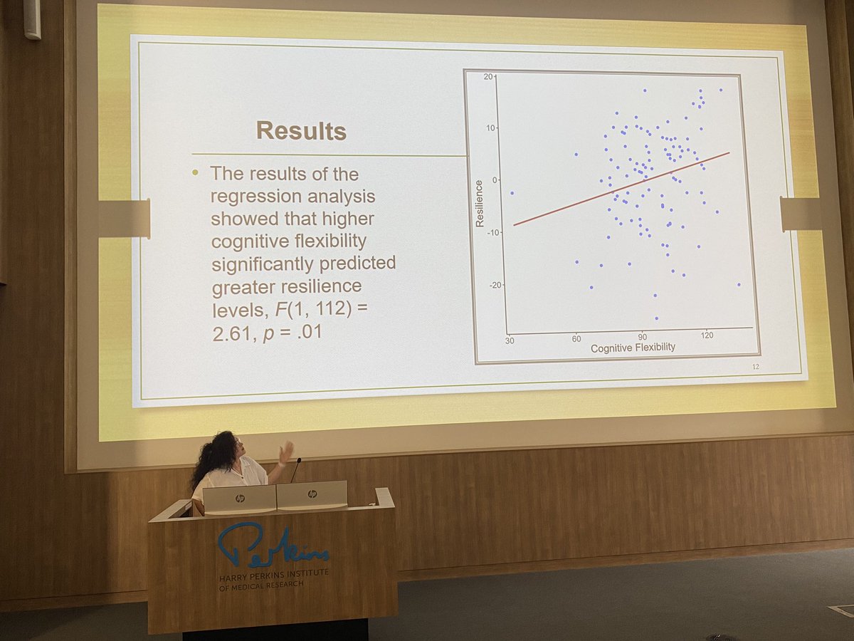 Seyran_Ranjbar's tweet photo. Thanks @UWAPSA for the opportunity to present our research on Cognitive Flexibility and Resilience among Older Adults. Testing 170 Australian participants using a novel measure of resilience, we found that greater cognitive flexibility predicted higher levels of resilience. https://t.co/gJ9rZZAess