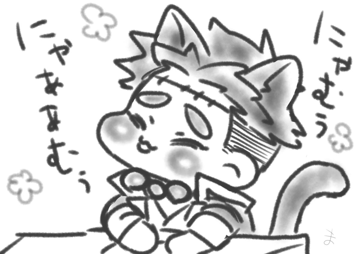 🍃「📿さァん、おやつありますよォ」
🐱📿「にゃむ❤️」 