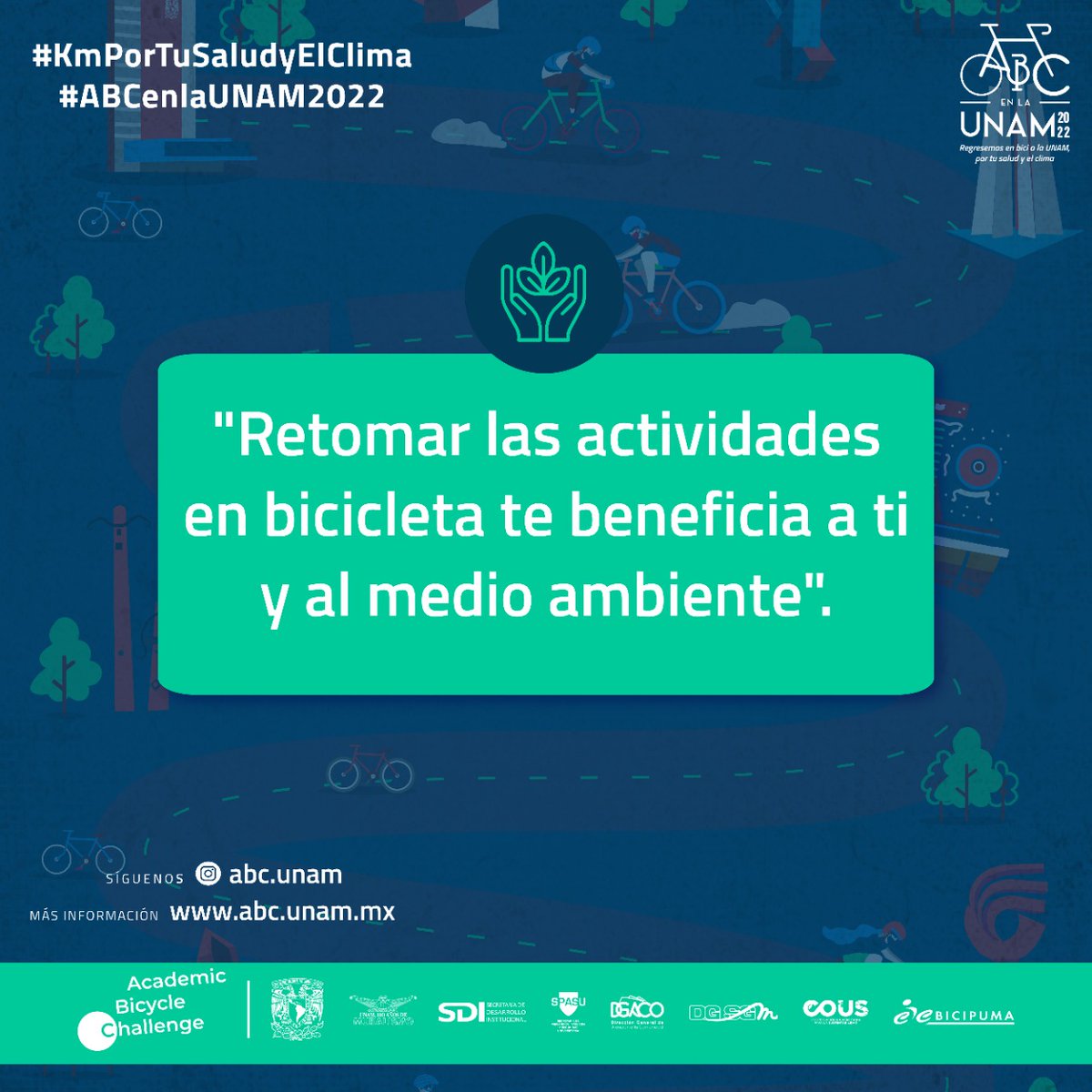 Comunidad_UNAM's tweet photo. "¡Olvídate de padecer horas pico!"
¡Por tu salud y el clima, apúntate al #RetoABC!
Más información 🚲 https://t.co/83QRjcYVqc
#UNAMComunidadSustentable #ABCChallenge #PositivamenteUNAM https://t.co/Jcx8im2kmf