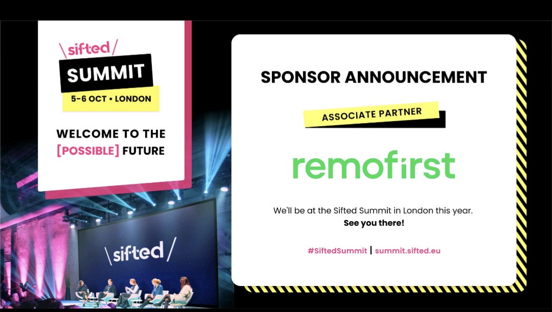 Remofirst be at @Siftedeu Summit 2022 at Magazine London on October 5 - 6, alongside 1,500 startup founders, operators and investors. DM if you would like a free ticket for #SiftedSummit! #remofirst #remotework #startups