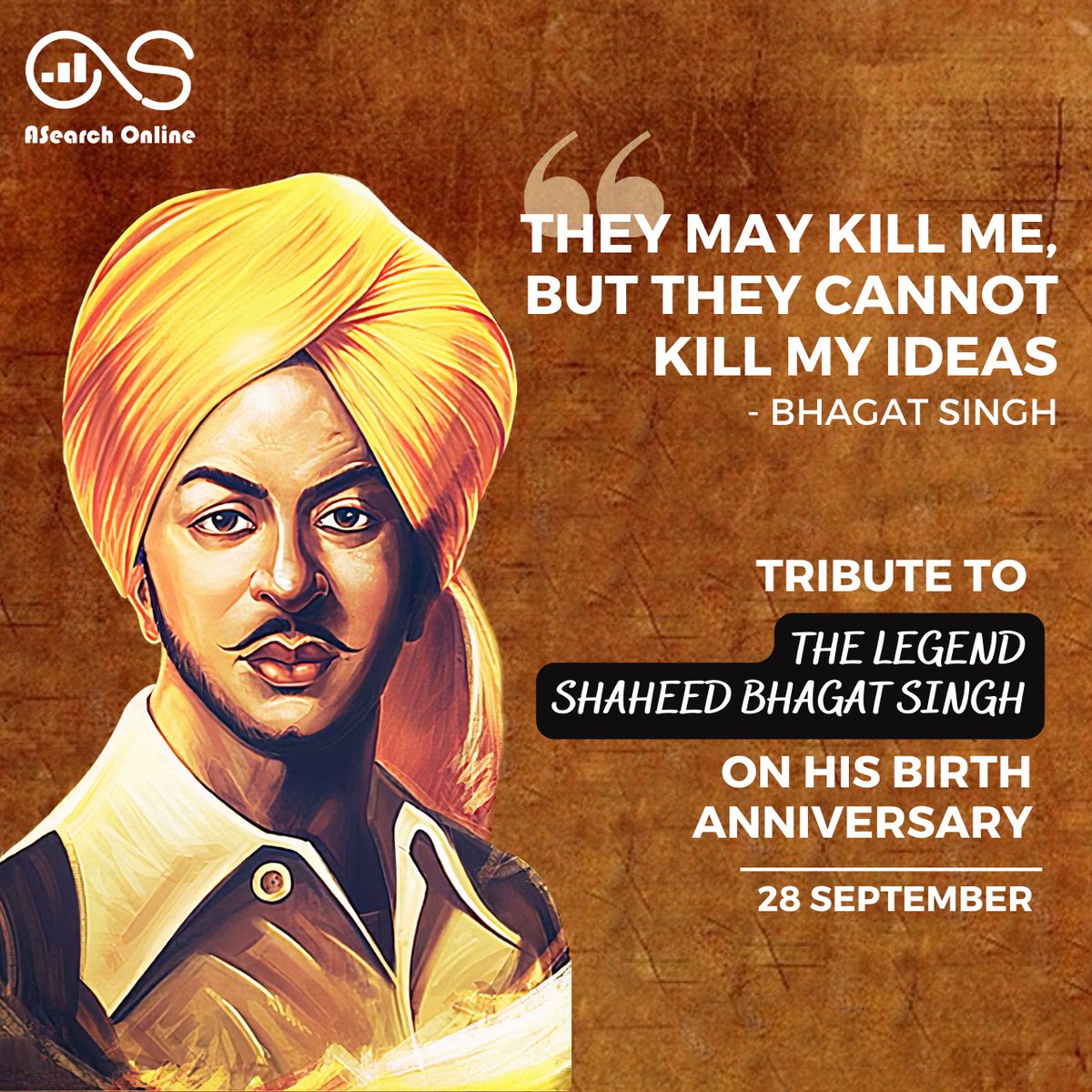 Asearchonline's tweet photo. There was and will be only one Bhagat Singh! He is our hero, our inspiration, and our Legend! Tribute to the legend Bhagat Singh on his Birth Anniversary.

#BhagatSingh #BhagatsinghJayanti #BhagatSinghBirthAniversary #BhagatsinghJayanti #Bhagat_singh https://t.co/6GdeunQ7XY