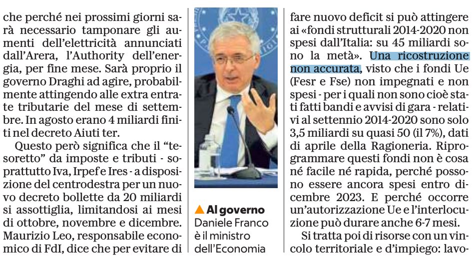 Il responsabile Economia di Fratelli d'Italia non sa come funzionano i fondi strutturali europei (via <a href="/repubblica/">Repubblica</a>)