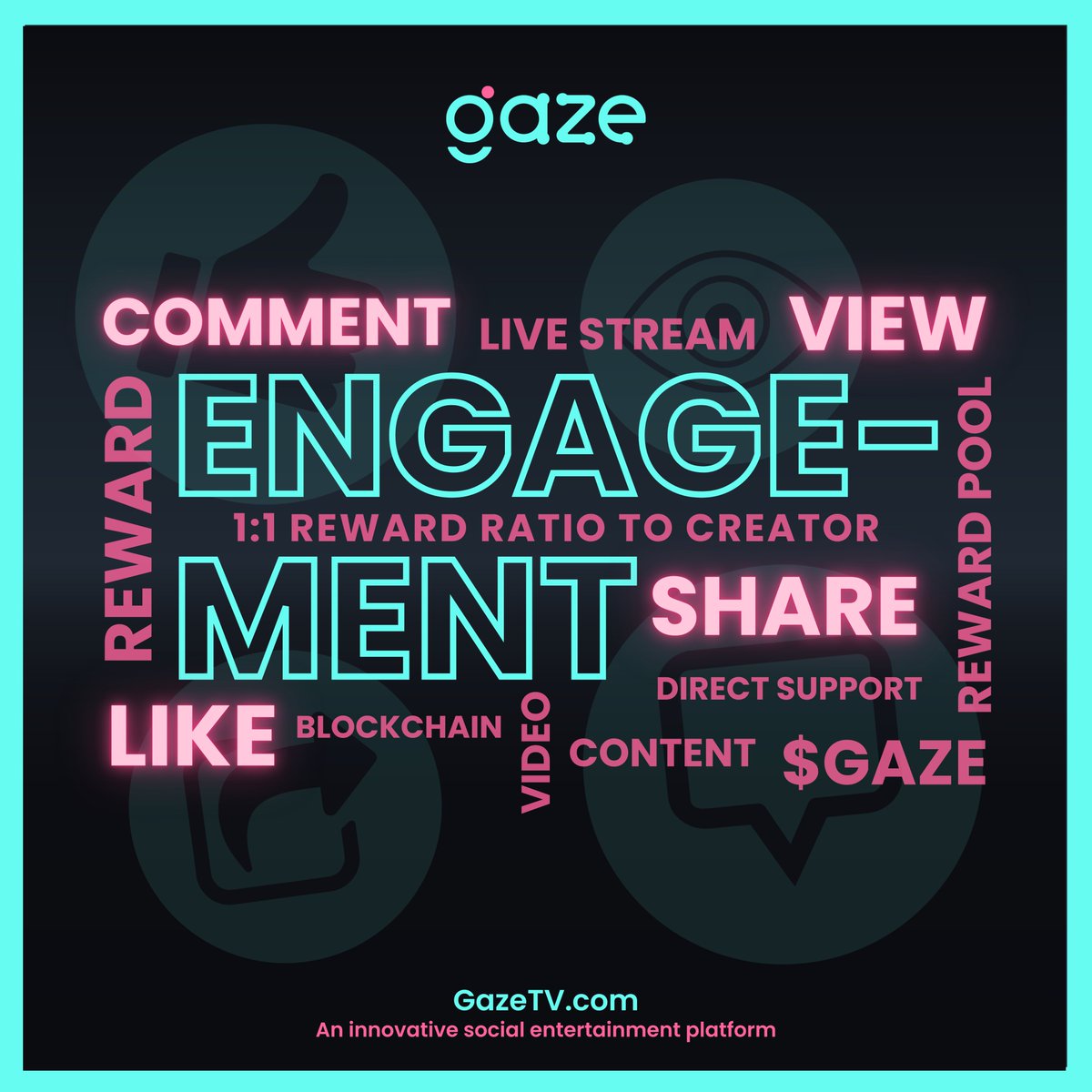 Collect rewards at your fingertips! Perform the following engagement actions on the platform to earn #engagement rewards on #GazeTV:

️‍👀 View
👍 Like
💬 Comment
↪️ Share

Kick start your #Gazer journey now
➡️ GazeTV.com

#Web3 #SocialFi #Blockchain