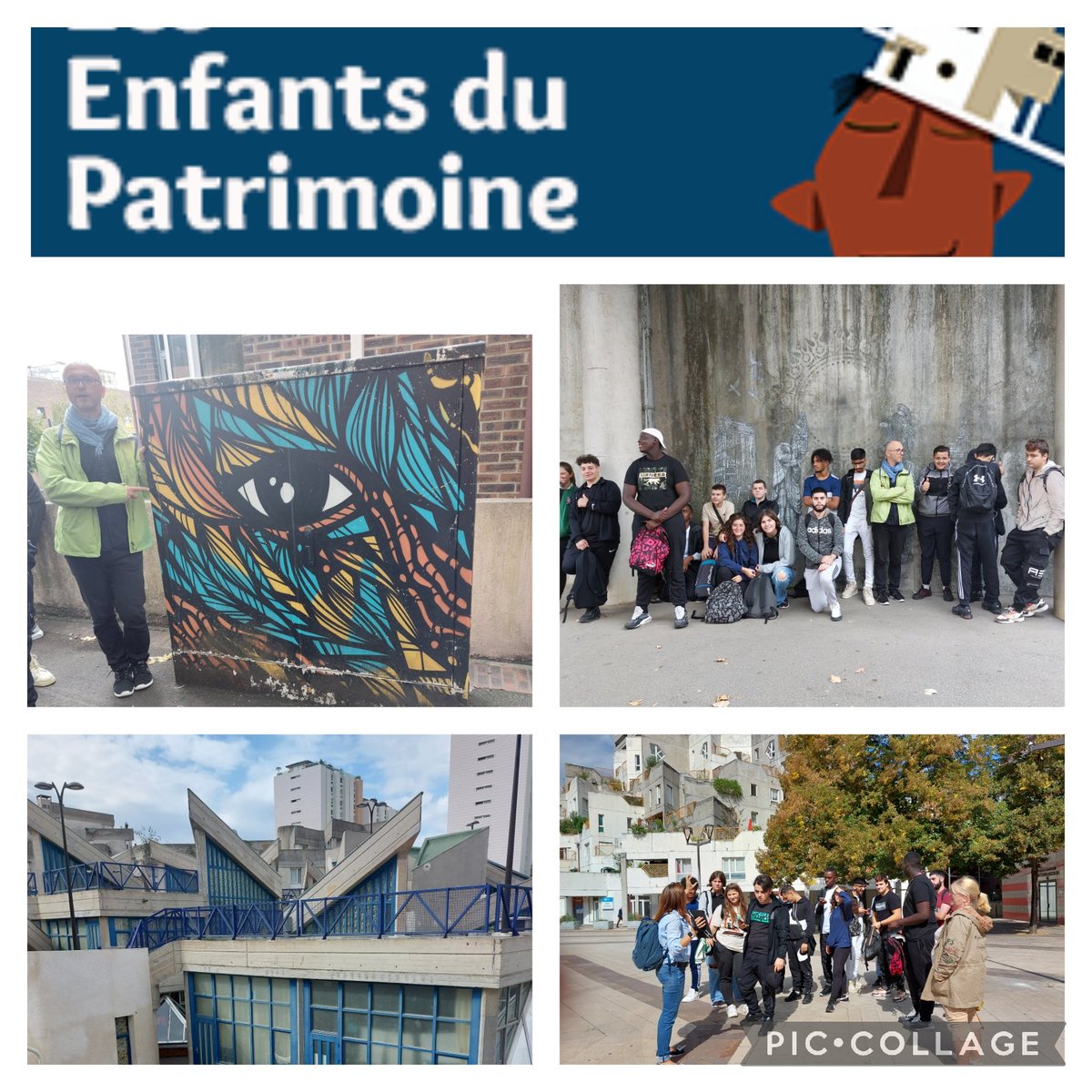 Lycee_Perret's tweet image. Les 1ma sur les traces du Street art à Evry puis "La tête dans les étoiles " dans un parcours architectural à Ivry.
Merci  à @Prefigurations  et au CAUE94 dans le cadre des Enfants du patrimoine.